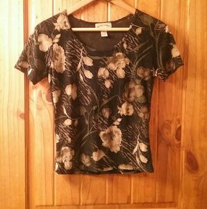 Semi-sheer Watercolour Floral Top.